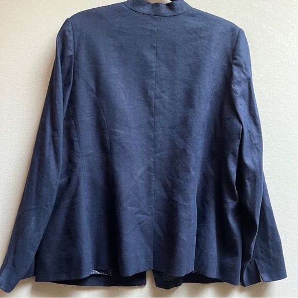 Willow & Thread linen blend one button midnight blue blazer Sz XL 23” PTP - Picture 2 of 8